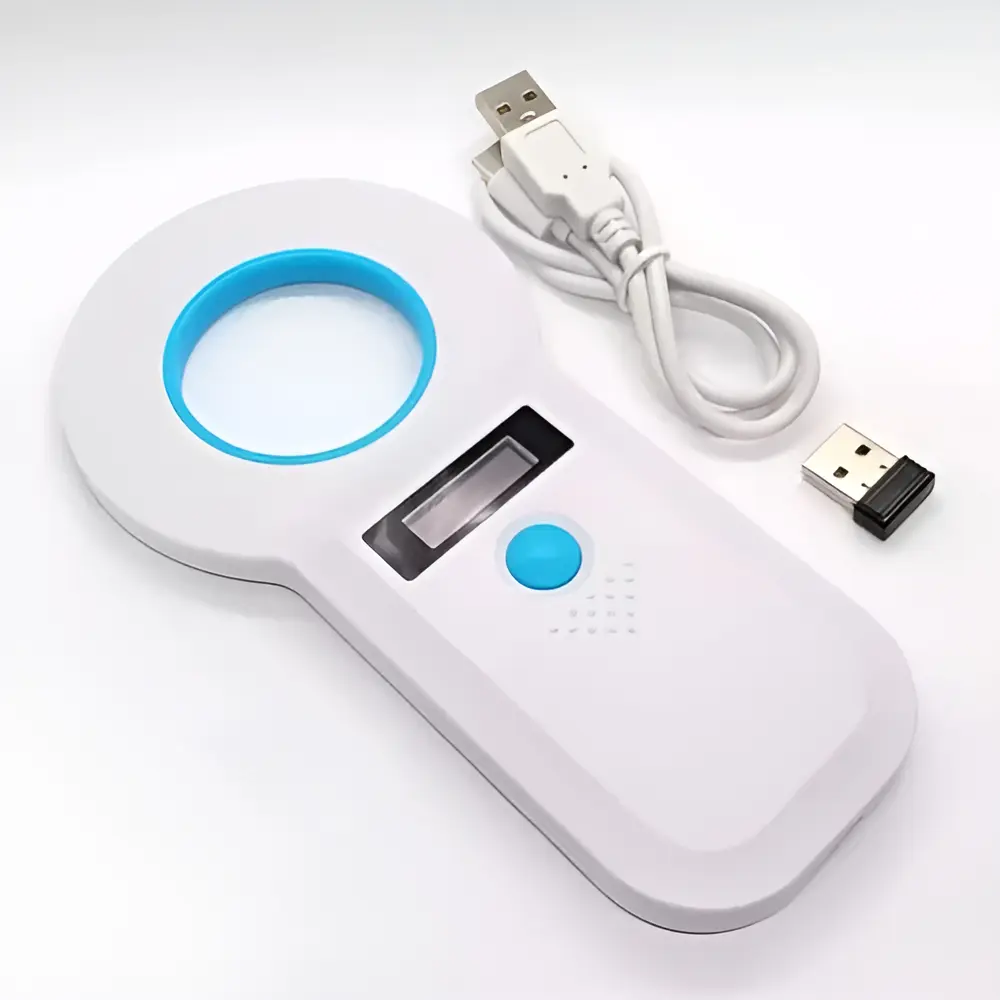 Leitor RFID portátil com cabo USB e dongle
