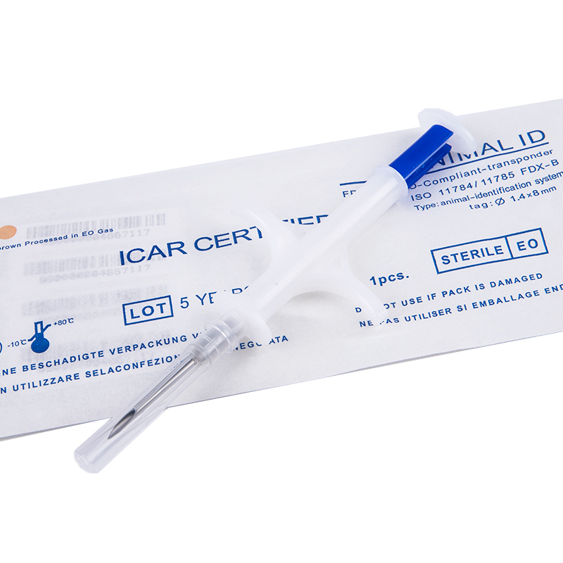 Microchip ISO 11784/11785 com envelope estéril ICAR